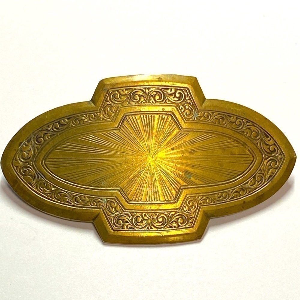 Gold-Tone Ornate Sunburst Brooch - Women Jewelry Brooches